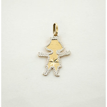 Przywieszka | Dziewczynka | Rodowana | Żółte złoto | Próba 585